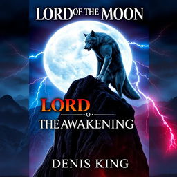 An electrifying book cover for 'LORD OF THE MOON' by Denis King