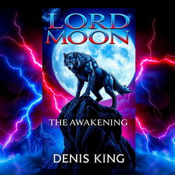 An electrifying book cover for 'LORD OF THE MOON' by Denis King