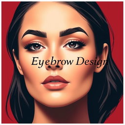 A realistic portrait of a beautiful woman featuring stunning, perfectly shaped eyebrows