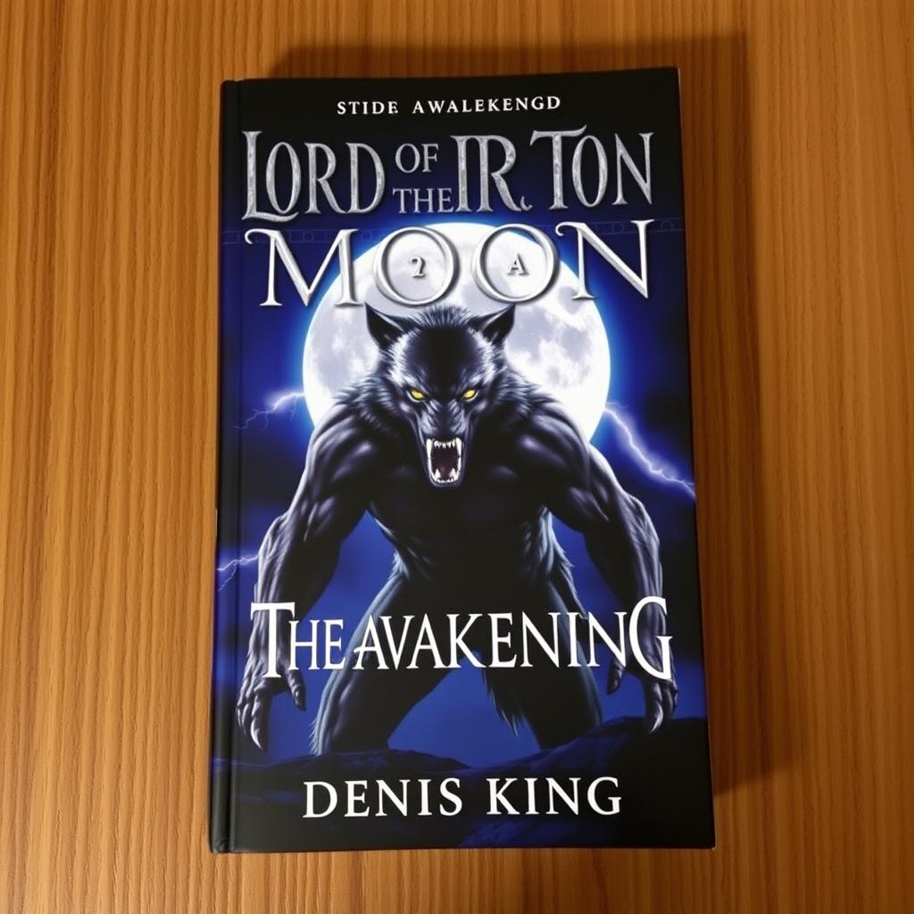 A striking book cover for 'LORD OF THE MOON - THE AWAKENING' by DENIS KING