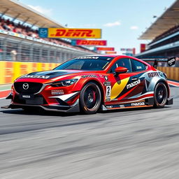 A sleek and sporty Mazda Speed 6, enhanced with features inspired by a GT3 racing car