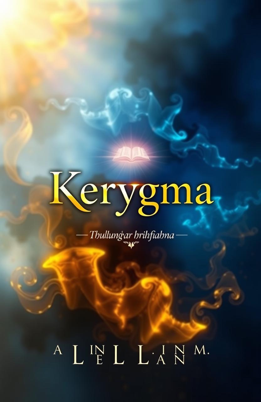 A captivating book cover design for a fictional work titled 'Kerygma' with the subtitle 'Thuthlung thar hrilhfiahna'