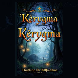 A unique and enchanting book cover design for the title 'Kerygma', with the subtitle 'Thuthlung thar hrilhfiahna'