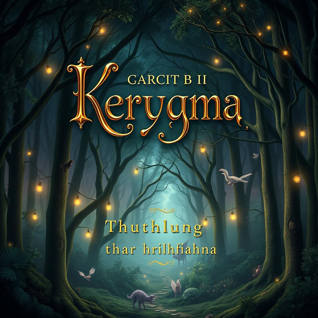 A unique and enchanting book cover design for the title 'Kerygma', with the subtitle 'Thuthlung thar hrilhfiahna'