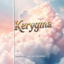 A distinctive and imaginative book cover design for the title 'Kerygma' and the subtitle 'Thuthlung thar hrilhfiahna'