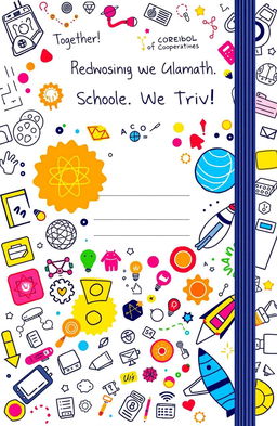 A creative and innovative cover page design for a school student's notebook, diary, and journal