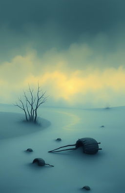 A serene and contemplative scene depicting the essence of loss and longing, inspired by the novel 