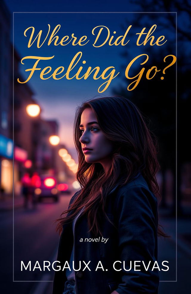 A book cover for a novel titled "Where Did the Feeling Go?" by Margaux A