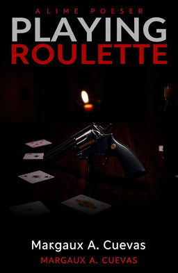 A dramatic and intense book cover design for a novel titled 'Playing Russian Roulette' by Margaux A