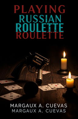 A dramatic and intense book cover design for a novel titled 'Playing Russian Roulette' by Margaux A