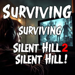 An engaging YouTube thumbnail featuring a gamer intensely playing Silent Hill 2 on a PlayStation