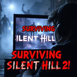 An engaging YouTube thumbnail featuring a gamer intensely playing Silent Hill 2 on a PlayStation