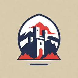 A logo for the Antequera Fire Station featuring the city's emblematic Alcazaba fortress and Peña de los Enamorados, combined with fiery elements and firefighter tools.