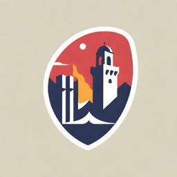 A logo for the Antequera Fire Station featuring the city's emblematic Alcazaba fortress and Peña de los Enamorados, combined with fiery elements and firefighter tools.