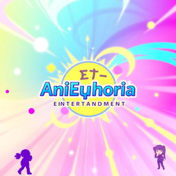 An anime promotional image featuring the logo of 'AniEuphoria Entertainment' artistically integrated into a vibrant, colorful background