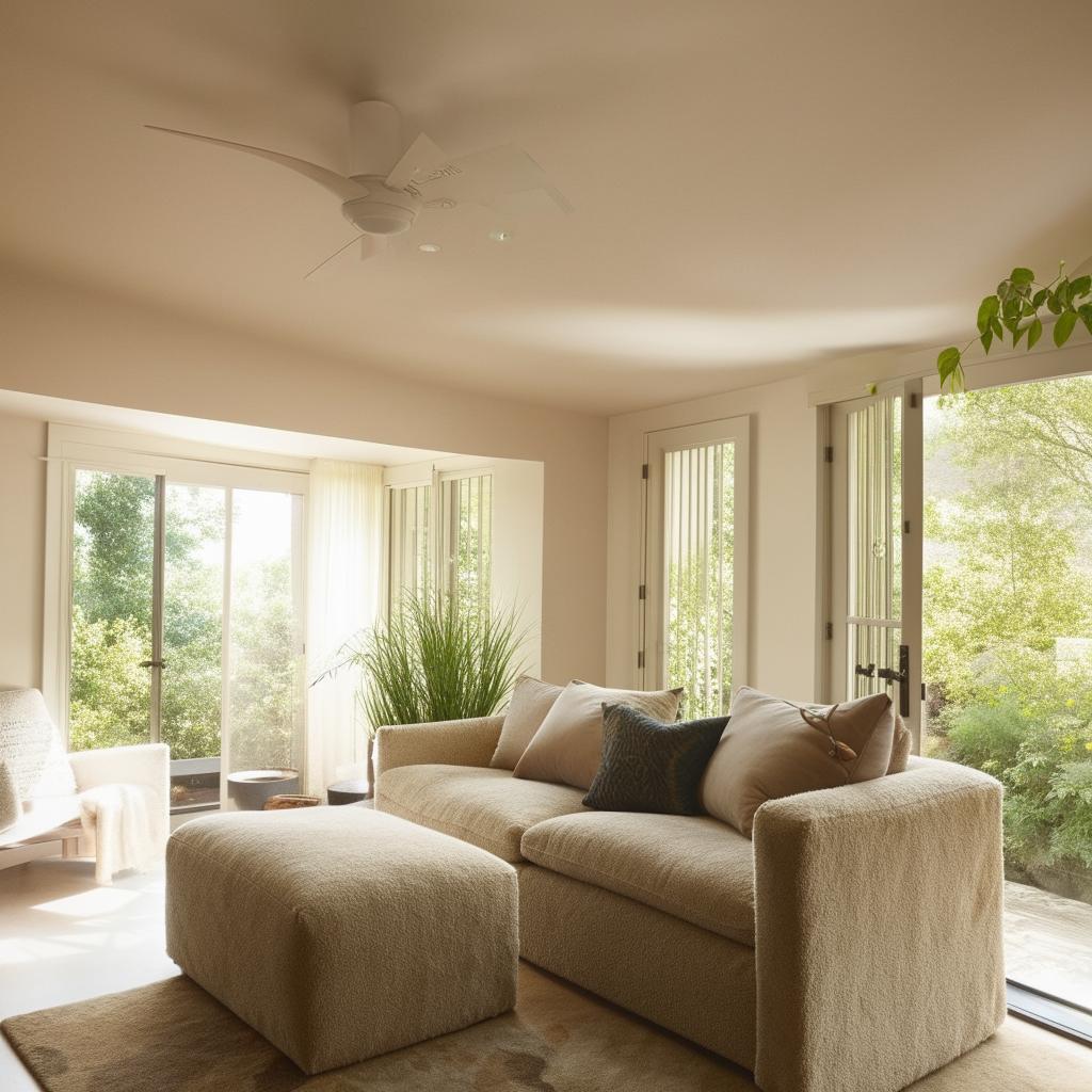 A beautifully designed, serene room filled with natural light, plush comfortable furniture and indoor plants. Calming colors and modern decor complete the peaceful ambiance.