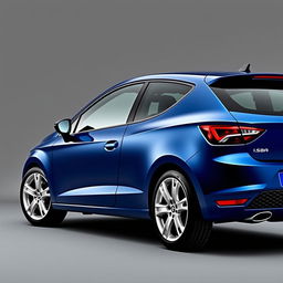 A striking Seat Ibiza in a marine blue finish, featuring sleek silver alloy wheels