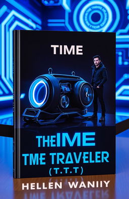 A futuristic book cover titled 'The Time Traveller (T