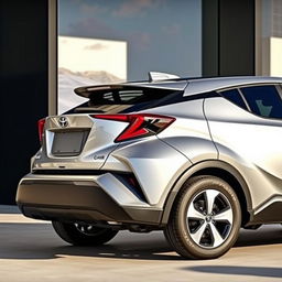 A brand new 2024 Toyota C-HR II in a striking silver finish, featuring bold lines and a sleek silhouette that exudes modernity and style