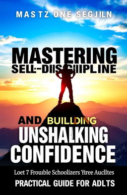 A visually appealing book cover design for 'Mastering Self-Discipline and Building Unshakable Confidence: A Practical Guide for Adults'