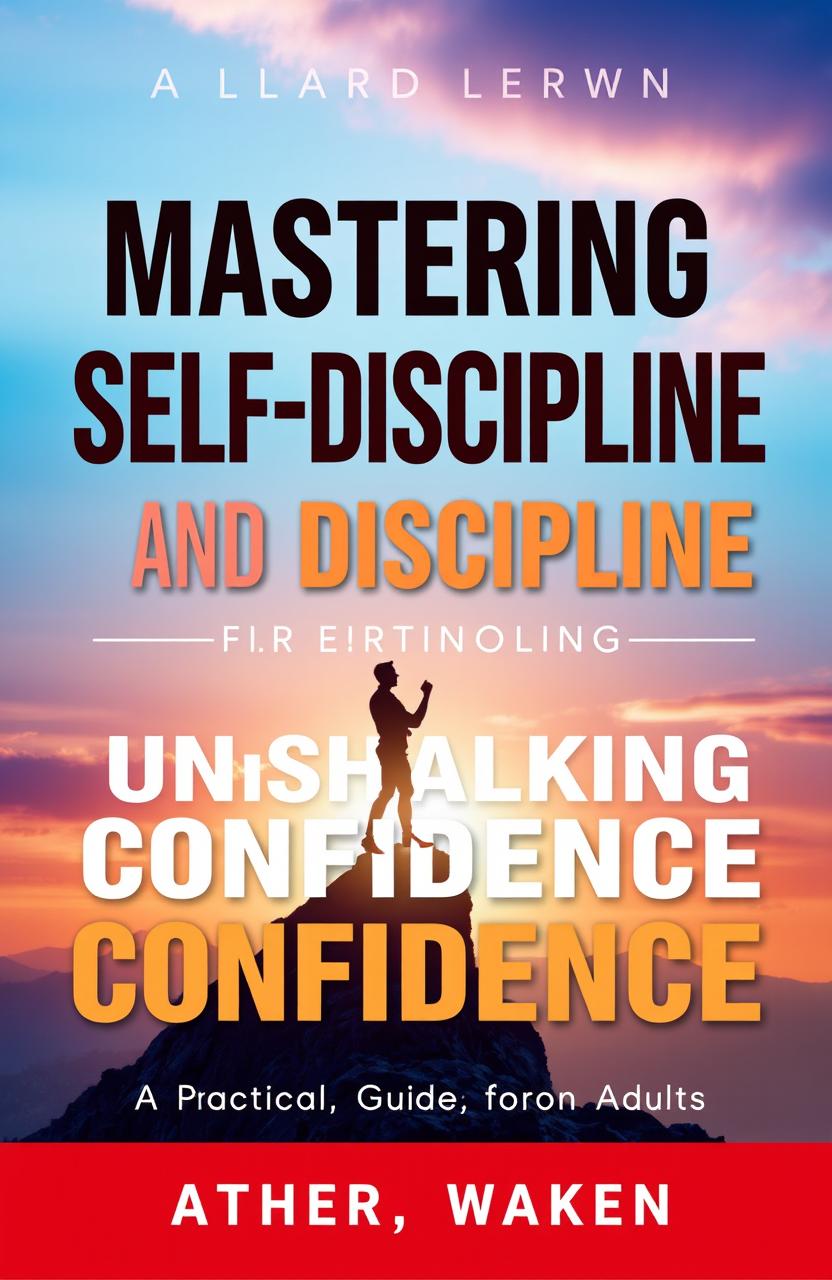 A visually appealing book cover design for 'Mastering Self-Discipline and Building Unshakable Confidence: A Practical Guide for Adults'