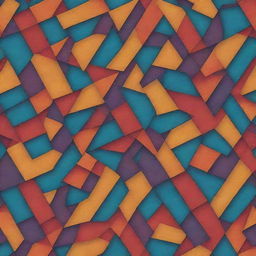 A pattern of tessellating quadrilaterals, each uniquely designed with intricate details and vibrant colors, forming an interesting geometric artwork.