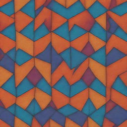 A pattern of tessellating quadrilaterals, each uniquely designed with intricate details and vibrant colors, forming an interesting geometric artwork.