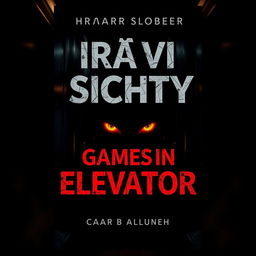 A book cover design for a horror novel titled "Игра в Лифте" (Games in Elevator)