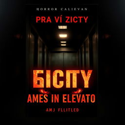 A book cover design for a horror novel titled "Игра в Лифте" (Games in Elevator)