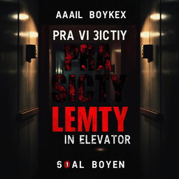 A book cover design for a horror novel titled "Игра в Лифте" (Games in Elevator)