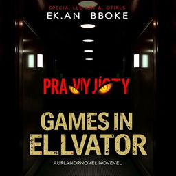 A book cover design for a horror novel titled "Игра в Лифте" (Games in Elevator)