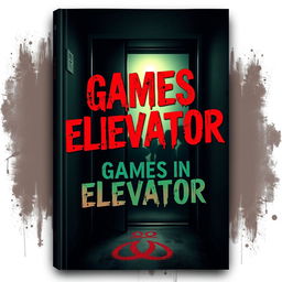 A book cover design for a horror novel titled "Games in Elevator"