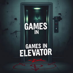 A book cover design for a horror novel titled "Games in Elevator"