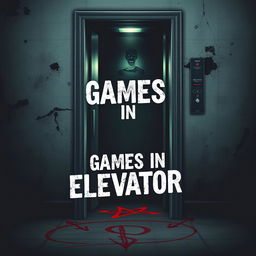 A book cover design for a horror novel titled "Games in Elevator"