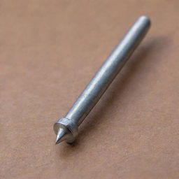 A shiny steel nail, perfect for fastening, intricately detailed with a sharp point and a flat head.