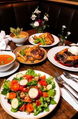 A beautifully arranged table filled with a variety of exquisite dishes