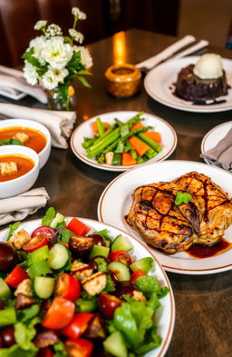 A beautifully arranged table filled with a variety of exquisite dishes