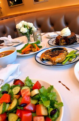 A beautifully arranged table filled with a variety of exquisite dishes