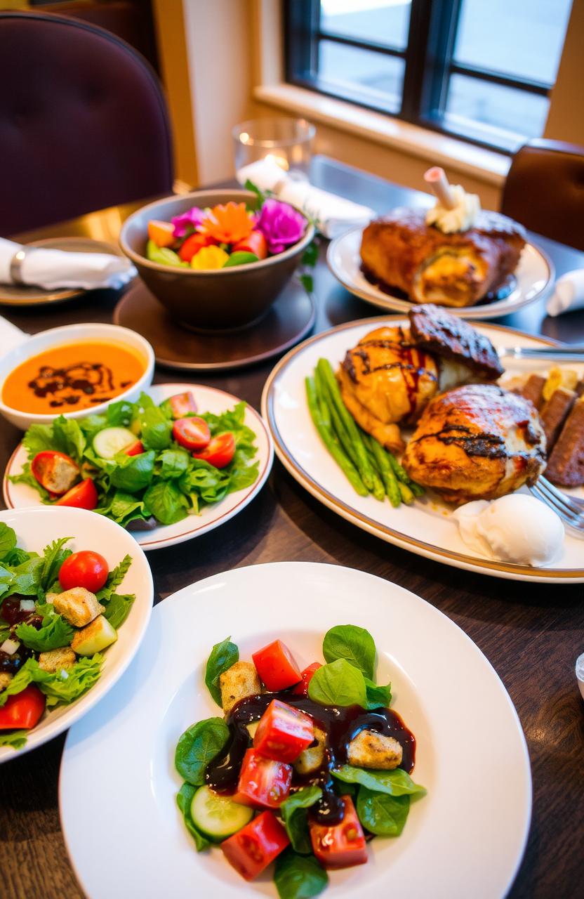 A beautifully arranged table filled with a variety of exquisite dishes