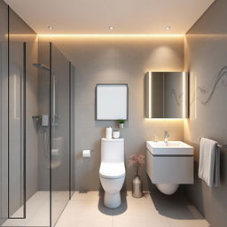 A modern bathroom design measuring 3