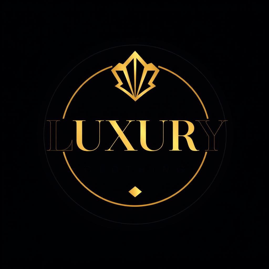 A sleek and sophisticated logo design for a luxury clothing brand, incorporating elegant typography and a stylish emblem