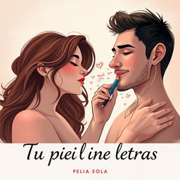 A modern and visually stunning book cover for the graphic novel titled "Tu piel tiene letras"