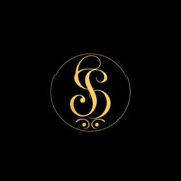 A sophisticated logo design for a luxury clothing brand, featuring an elegant monogram with intertwining letters, set against a rich, textured background