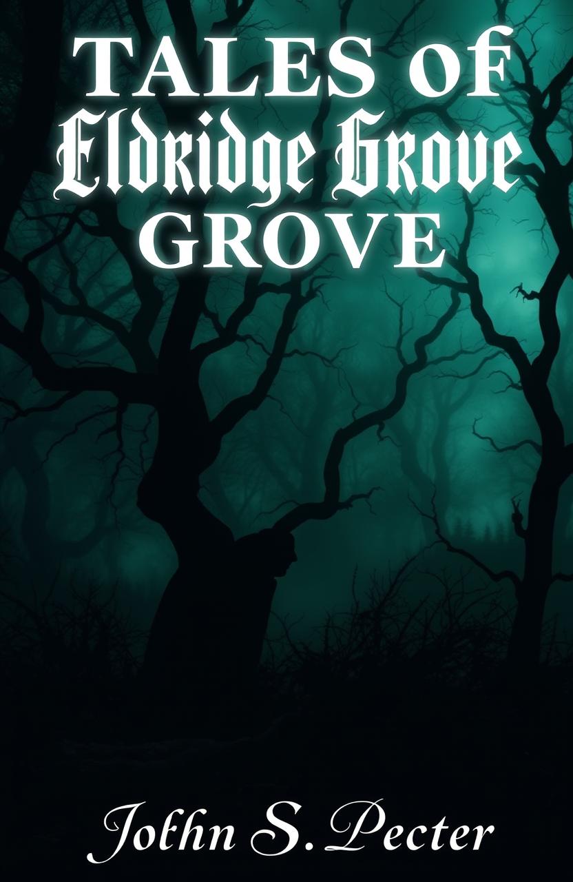 A chilling book cover for a collection titled 'Tales of Eldridge Grove', by John S