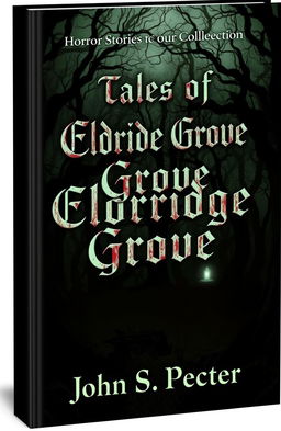 A chilling and atmospheric book cover for a horror stories collection titled 'Tales of Eldridge Grove' by John S