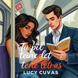 A modern book cover titled 'Tu piel tiene letras' by Lucy Cuevas