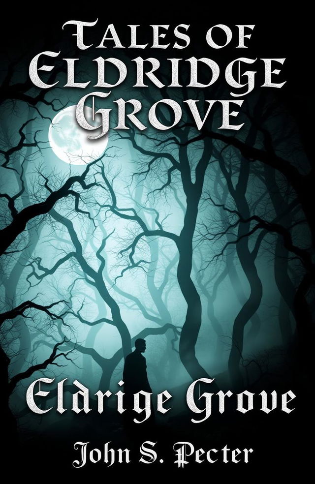 A chilling book cover for a horror stories collection titled 'Tales of Eldridge Grove' by John S