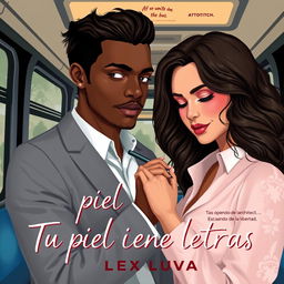 A modern book cover titled 'Tu piel tiene letras' by Lucy Cuevas