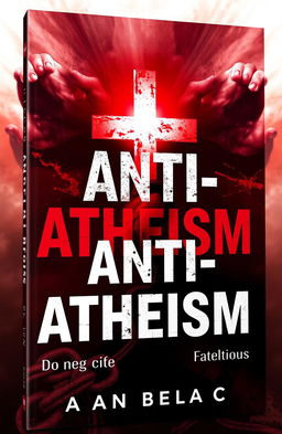 A visually striking book cover for an anti-atheism book, featuring a bold title set against a dramatic background, possibly depicting a clash between light and dark themes