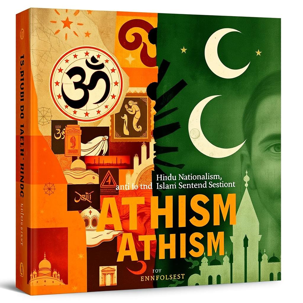 An engaging book cover that explores themes of Hindu nationalism, anti-Islam sentiment, and atheism